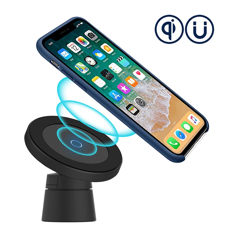 QI Fast Charging Wireless Car Charger Magnetic Wireless Charge In Car 10W Magnet Mount Air Vent Dashboard Car Phone Holder