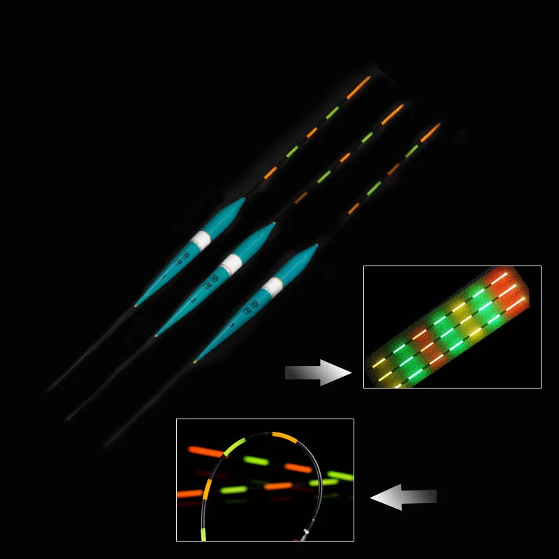 Светодиодный Электронный поплавок с батареей ночной поплавок пробкового дерева ночного видения электрические поплавок рыболовные снасти светящиеся поплавок