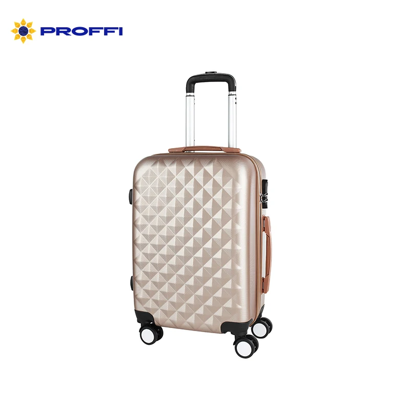 Stylish beige PROFFI TRAVEL PH8367beige, S, plastic suitcase with 4 wheels with combination lock