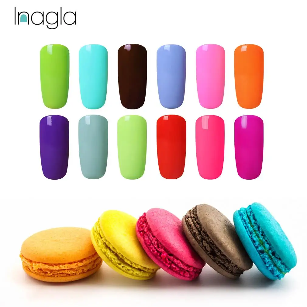 Inagla Macaron 8 мл УФ-Гель-лак для ногтей Набор для маникюра геллак Полупостоянный Гибридный лак для ногтей арт от Prime Гель-лак для ногтей