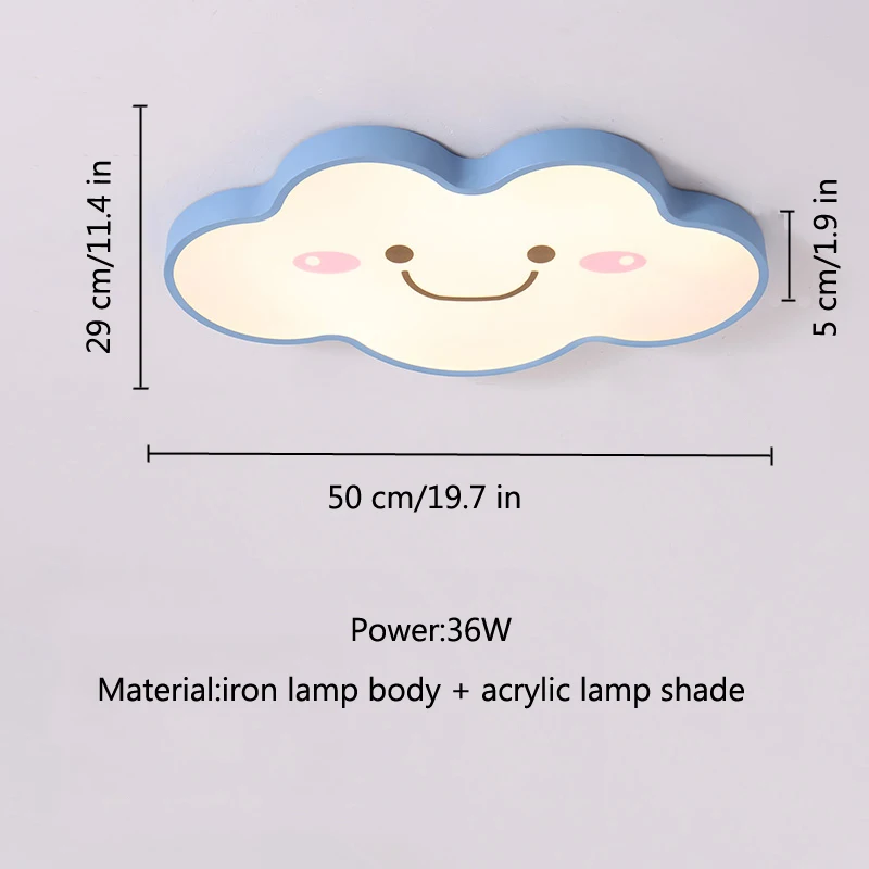 Уникальный светильник в форме самолета для детского сада, детской комнаты, светодиодный потолочный светильник в виде самолета, светильник в спальню - Цвет корпуса: Cloud With Smile