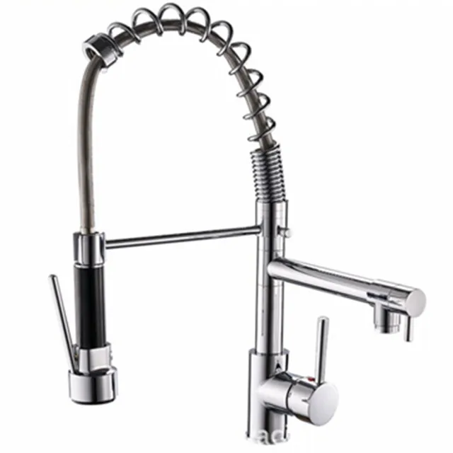 Best Offers Homedec Pull Down Kitchen Faucet Double Sprayer Rotate Swivel Chrome Vessel Sink Basin Faucet Water Tap Mixer