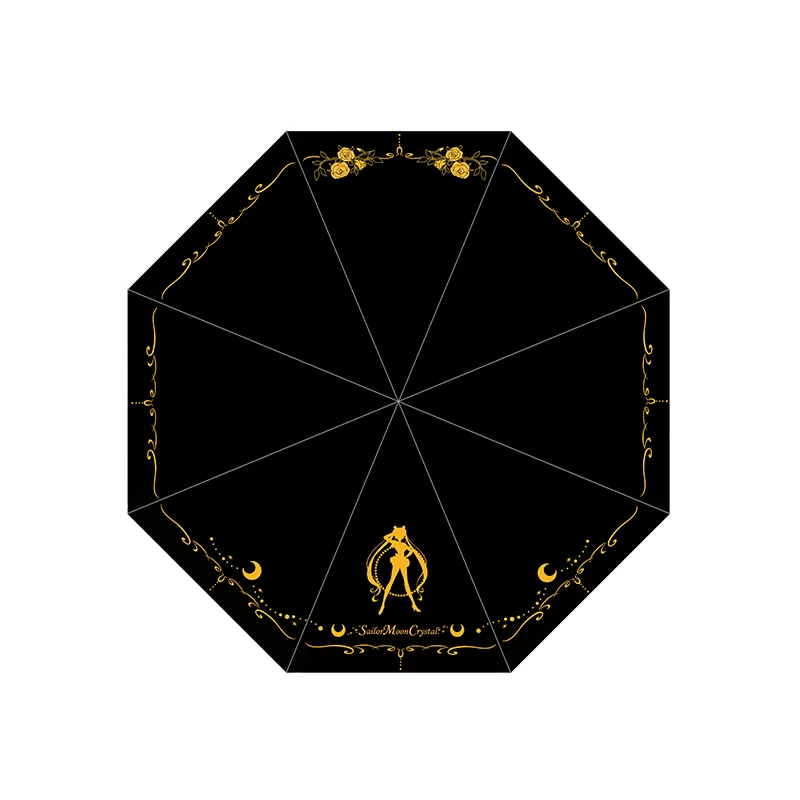 

Limited Anime Sailor Moon Crystal Folding Umbrella Rain Sun Sunscreen Umbrella Parasol Tsukino Usagi Cosplay Props Gifts Black