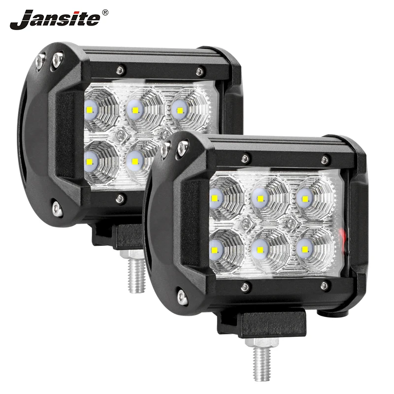 

Jansite 4" 2pcs Car LED IP67 Waterproof Off-road Work lights Bar 18W Flood beam for SUV Motorcycle Excavator anti-for work light