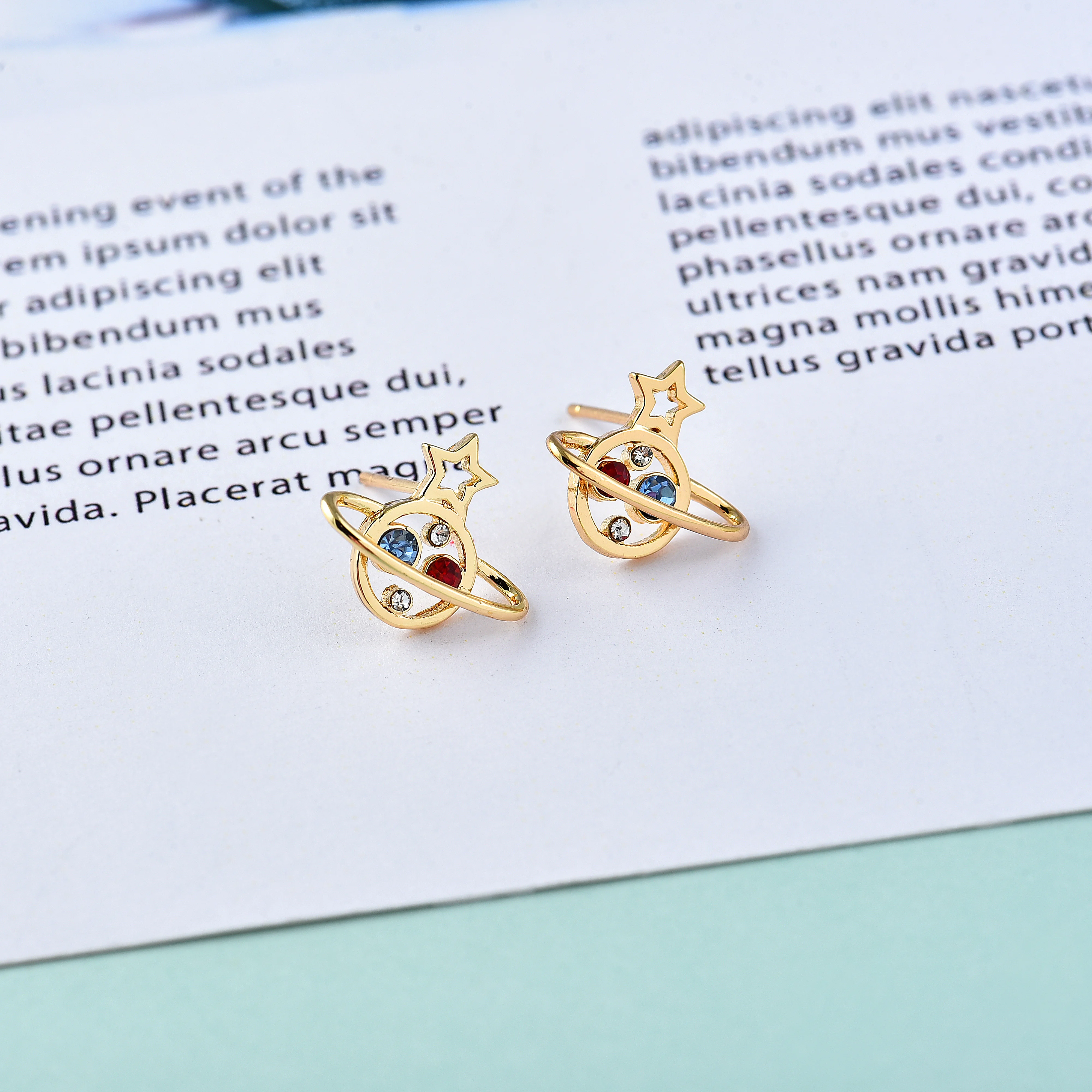 

Crystal Star Stud Earrings for Women Summer Exaggerated Female Simple Earrings 2019 Brinco latest Design Party Brand Jewery