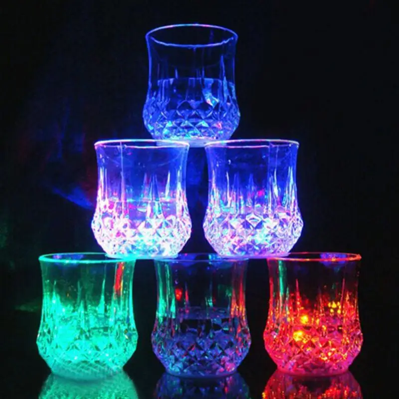 Модная Индуктивная красочная светодиодная стеклянная лампа винный стакан для виски светящийся акриловый брус вечерние стакан ночник чашка