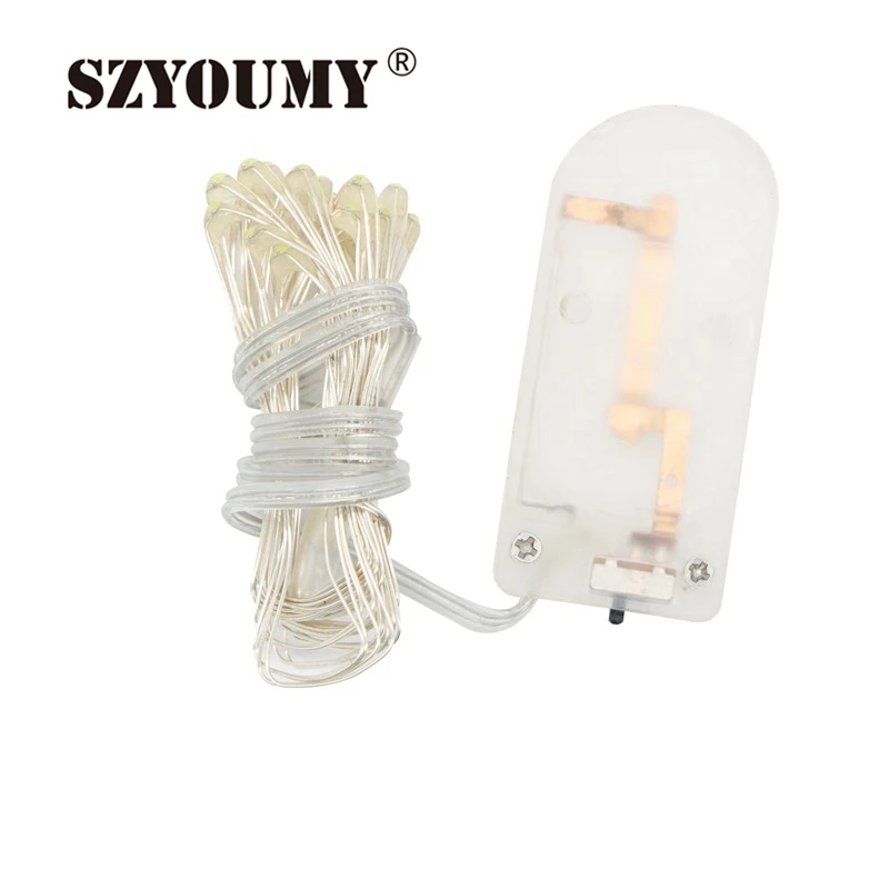 

SZYOUMY LED Starry String Lights with 20 Fairy Micro LEDs Wire Garland Battery Powered Party for Christmas on 6.5FT 2m Copper