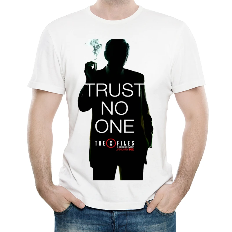 

The X-Files T Shirt White Color Mens Fashion Short Sleeve The X Files Logo T-shirt Tops Tees tshirt Casual X Files T-shirt