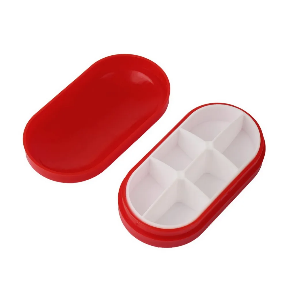 Новый красный контейнер для таблеток коробка Портативный путешествие по оказанию первой помощи Наборы 6-слот медицинская коробка для
