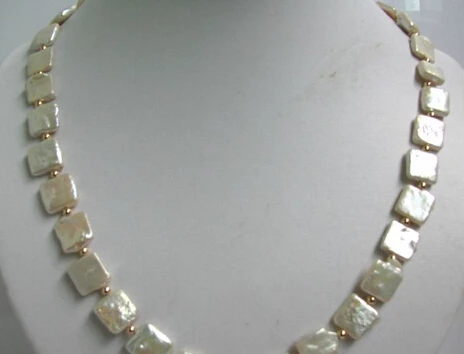 

huij 004902 10mm white square freshwater pearl necklace