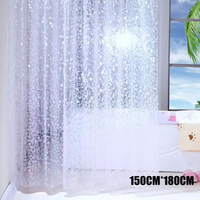 Полупрозрачная световая лента Водонепроницаемый душ Шторы рисунок с крупной галькой Душ шторы в ванную комнату DC156