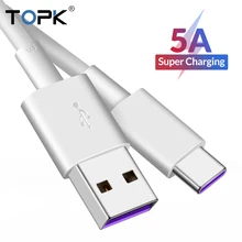 TOPK Тип usb C 5A быстрой зарядки Тип-C USB C данных зарядный кабель для huawei P20 Pro P20 Lite Коврики 20 10 P10 плюс V10