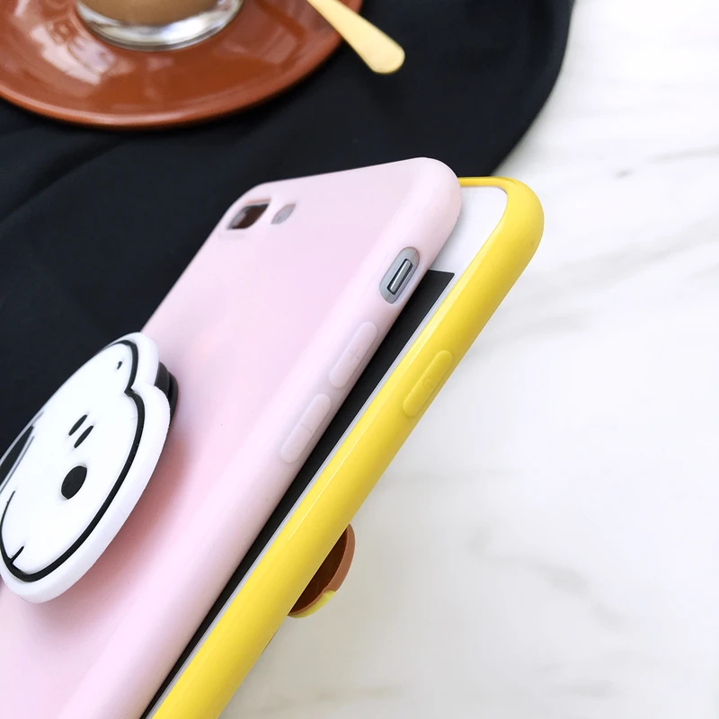 Rilakkuma кольцо с Тоторо Стенд Ручка чехол для iPhone SE 6 7 8 Plus Xs XR MAX чехол для samsung A8 J6 J8 S8 S9 S10 Plus Note 8 9 10