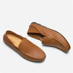 2018 мужская кожаная обувь для вождения Роскошные модные дизайнерские Брендовые повседневные мужские туфли #8996