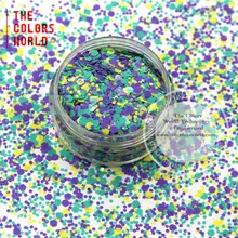 HH21-214 смешанные цвета шестигранные формованные Блестки для дизайна ногтей, гель для ногтей, Гель-лак для ногтей и украшения своими руками