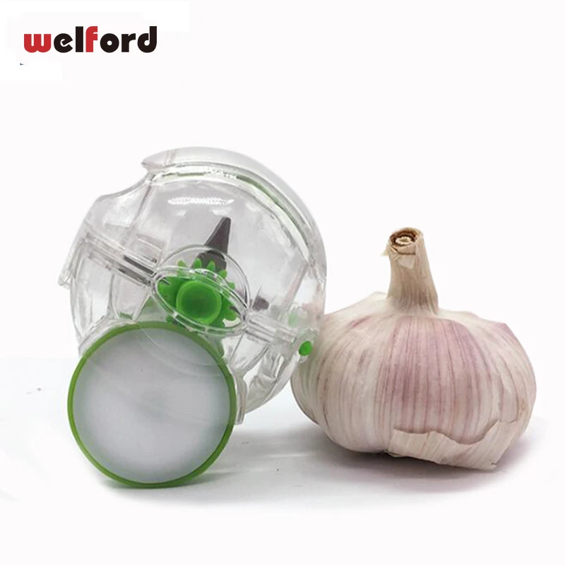 

Garlic Chopper Plastic Rolling Garlic Crusher Grater Garlic Cutting Tool with Wheel Kitchen Cooking Accessories