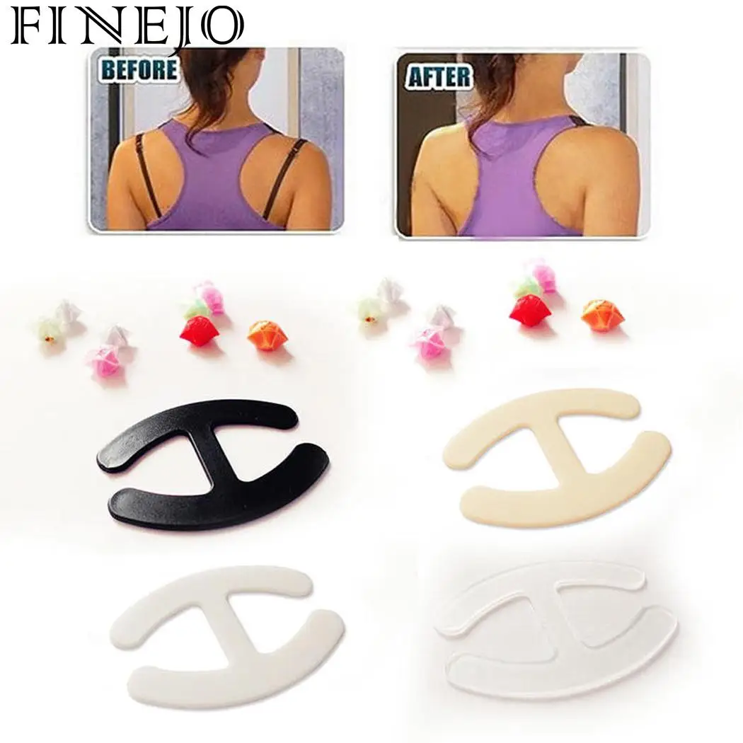 FINEJO, 1 шт., случайные пластиковые пряжки для бюстгальтера, на ремешке, противоскользящие, устойчивые к воздействию, регулируемые зажимы, на спине, модные женские пряжки для бюстгальтера