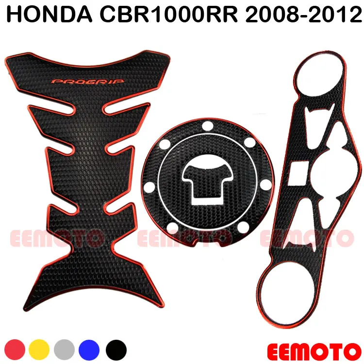 

3D Motorcycle Tank Pad Triple Tree Top Clamp Upper Front End Decals Stickers For HONDA CBR 1000RR CBR1000RR 08 09 10 11 12