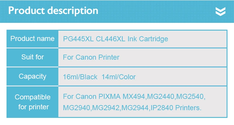 Aecteach заправка чернильный картридж для Canon PG 445 CL 446 XL PG-445 для Canon Pixma MX494 MG 2440 2540 2940 2540S IP2840 принтер