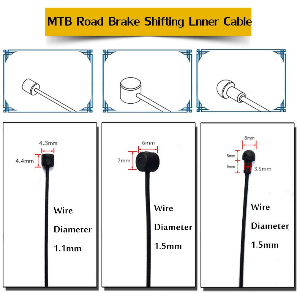 VXM 2pcs Teflon Coated Shifter Brake Cable MTB Road Bike Front Rear Derailleur Brake Wire For Bicycle Brake Bicycle Parts