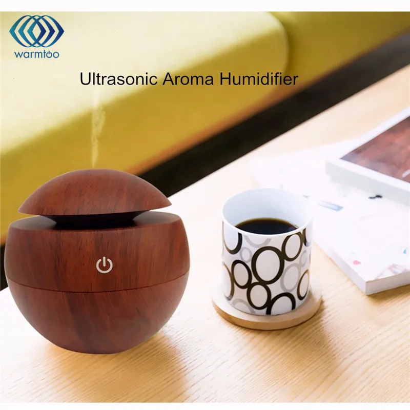 

Wooden Grain USB LED Light Ultrasonic Cool Mist Aromas Humidifier Air Diffusers Fragrances For Office Home Car Usdd