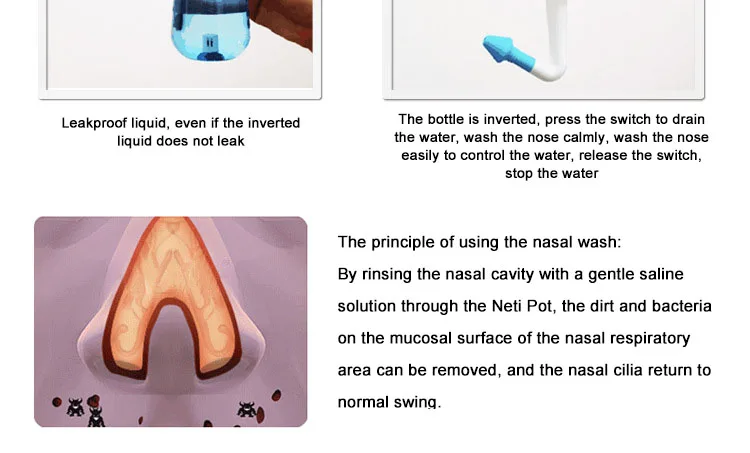 Машина для очистки носа 300 мл для взрослых детей носовой аспиратор Чистка носа моющий очиститель Избегайте аллергического ринита нети горшок дропшиппинг