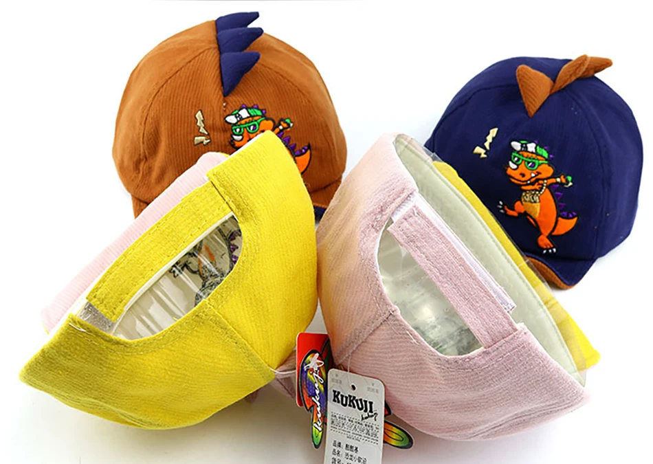 Осенне-весенние бейсбольные кепки в стиле хип-хоп, мягкие шапки с рисунком динозавра, милая шапка для маленьких мальчиков в Корейском стиле, Детские реквизиты для фотосъемки