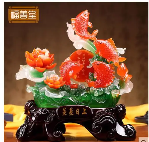 

Flourishing fish display piece lucky fish family creative home model room small home decoration shop gift apple statue sculpture