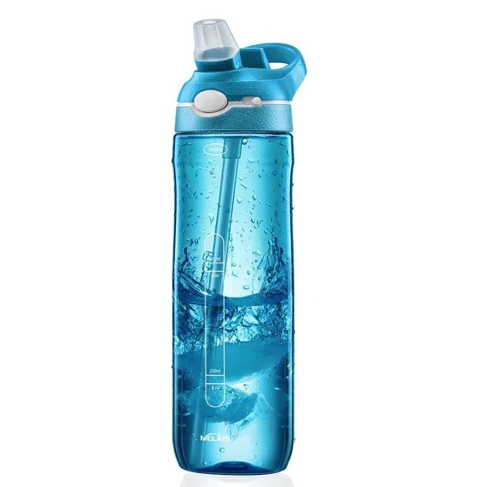 blue Бутылки для воды для прогулок соломенная детская Бутылка чайник Портативный Спорт, бутылки для питья модная бутылка воды присоска - Цвет: blue