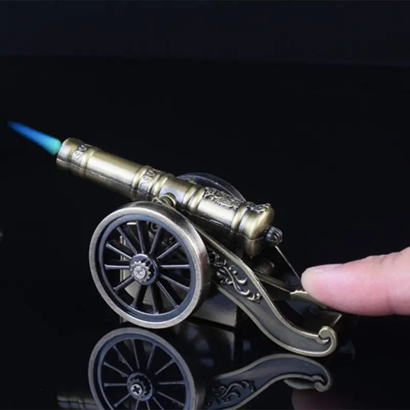 

Windproof Creative Cannon Shaped Refillable Butane Gas Cigarette Lighter Fire Starter Home Decorations Unique Cigarette Lighter
