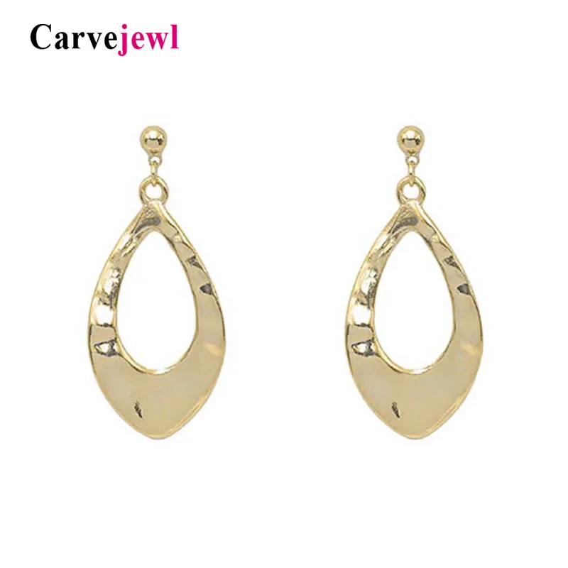 

Carvejewl short earrings simple metal hollow out pendant drop dangle earrings romantic Korean plastic hook anti allergy earrings
