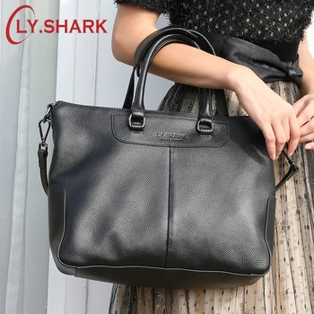 

LY.SHARK Genuine Leather Bag Women Shoulder Bag For Women 2019 Big Handbag Women Famous Brand Lady Hand Bags Messenger bag Black
