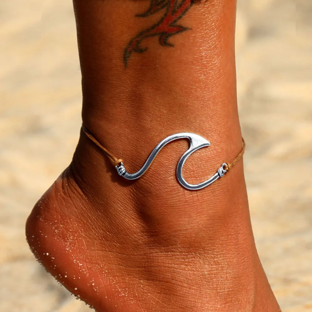 FAMSHIN, богемная волна, морская звезда, подвеска, ножные браслеты для женщин, каменные бусины, ракушка, браслеты на ногу, ювелирные изделия ручной работы