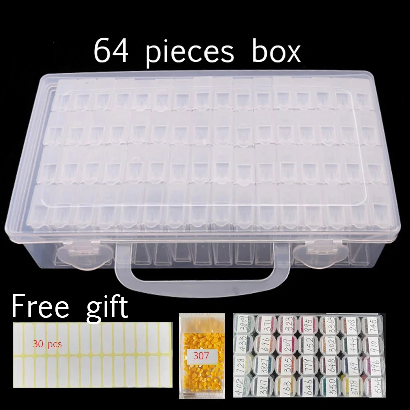 LUDA 64 Решетки, регулируемая пластиковая коробка для хранения, коробка для хранения ювелирных изделий, алмазная вышивка, ремесло из бисера, инструмент для хранения таблеток