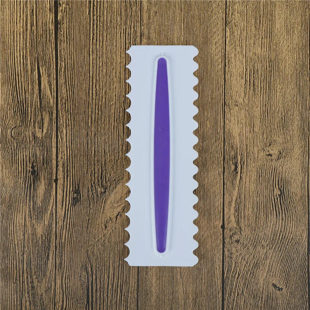  1PC Purple Pastry Icing Comb Set Plastic Cake Scraper Textures Fondant Spatulas bake Mold Cake Deco
