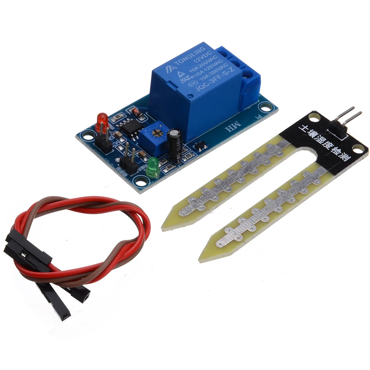 Durable DC 12V Blue Soil Moisture Sensor Controller Relay Module Soil Humidity Sensor for Garden Automatic Watering N8C0