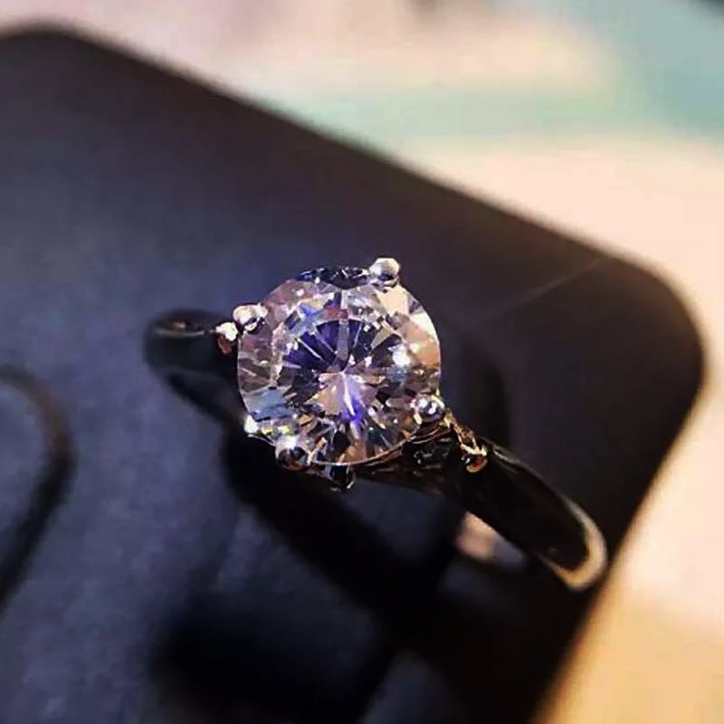 Qevila New Fashion Rings Jewelry AAA Zircon Romantic Wedding Engagement Rings Silver Big Four Prong Crystal Rings for Women Gift (6)