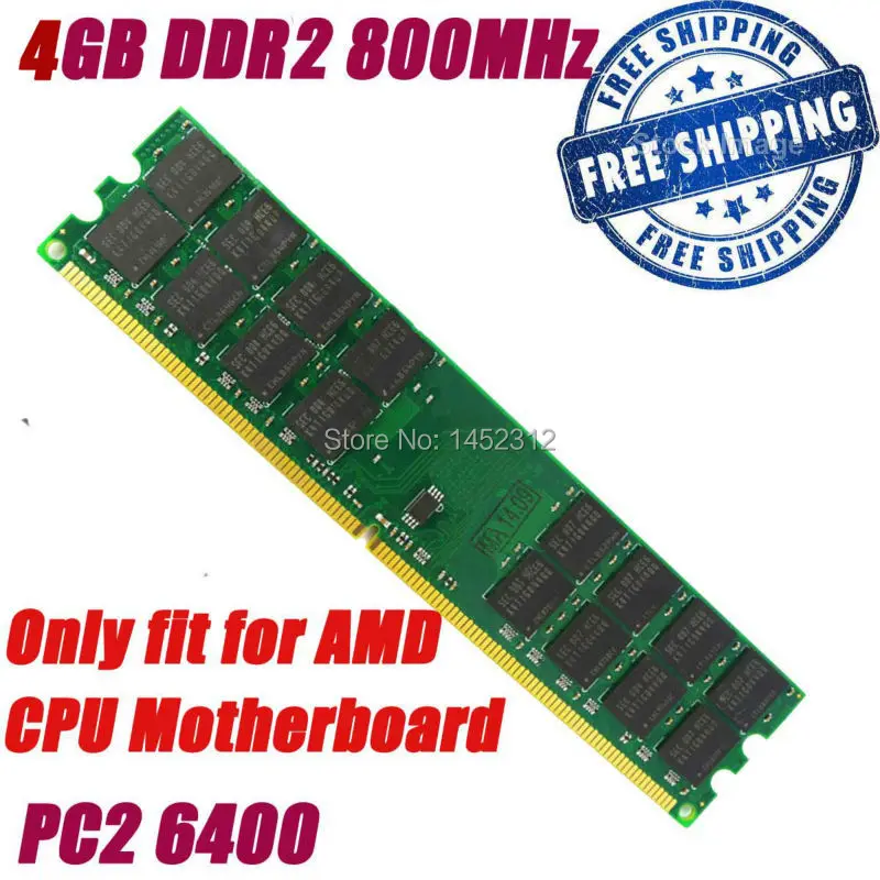 NEW Single 4GB DDR2 800 800MHz PC2 6400 240PIN DIMM Fit AMD Motherboard