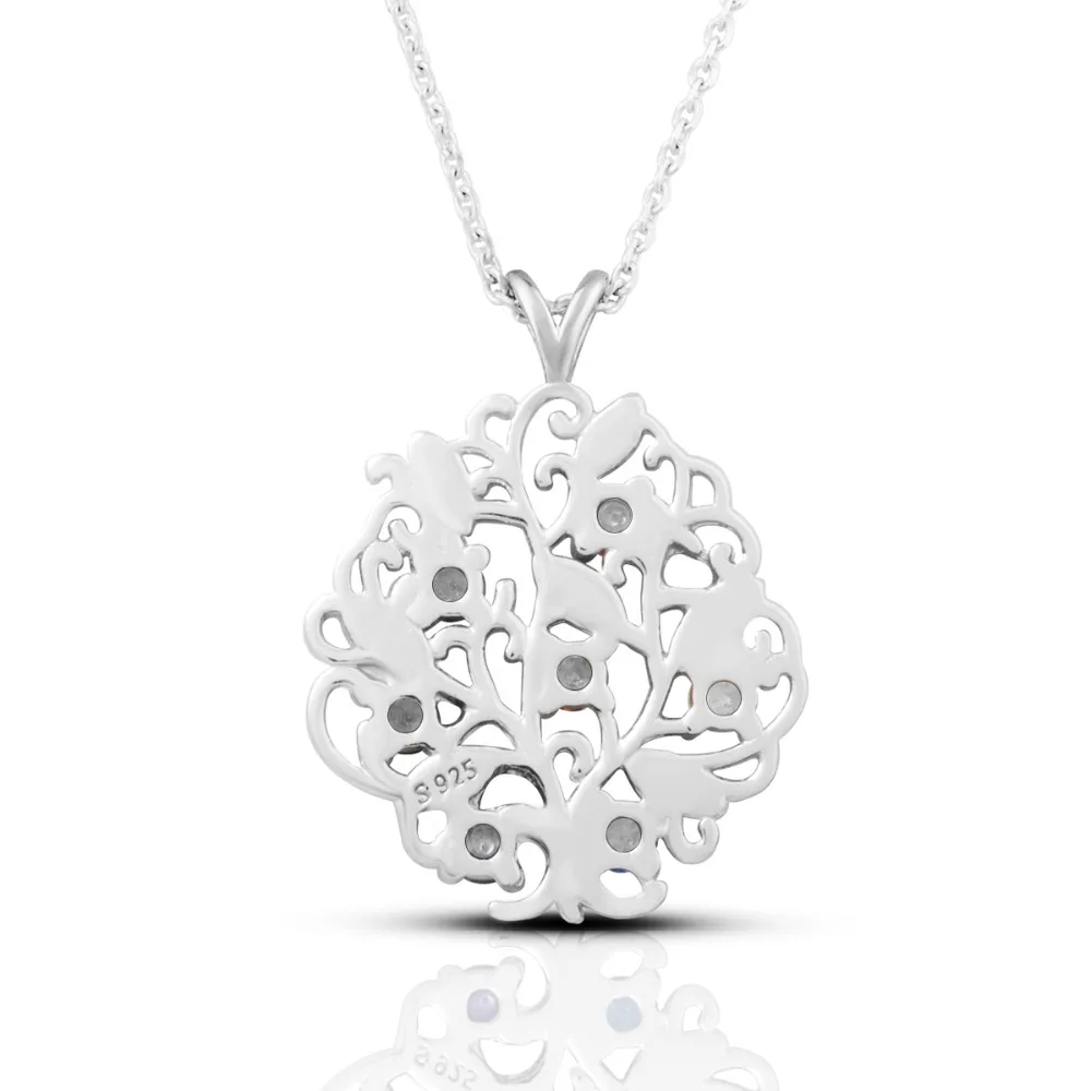 Юдора Красочные Кристалл 925 пробы серебро Счастливое дерево кулон ожерелье изысканные ювелирные изделия для свадебной вечеринки женская мода