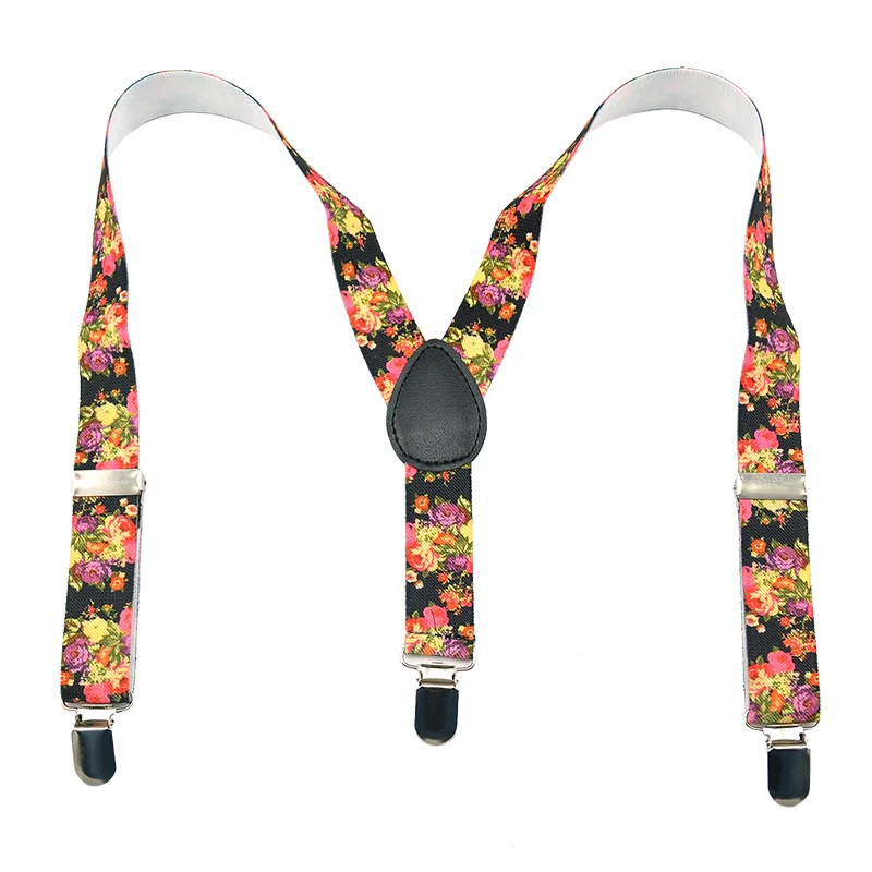 New Novelty Floral Printing Suspenders Children Kids Boy Girl Cute 2.5x65cm Suspender Elastic Y-Back Suspenders Slim Pant Braces