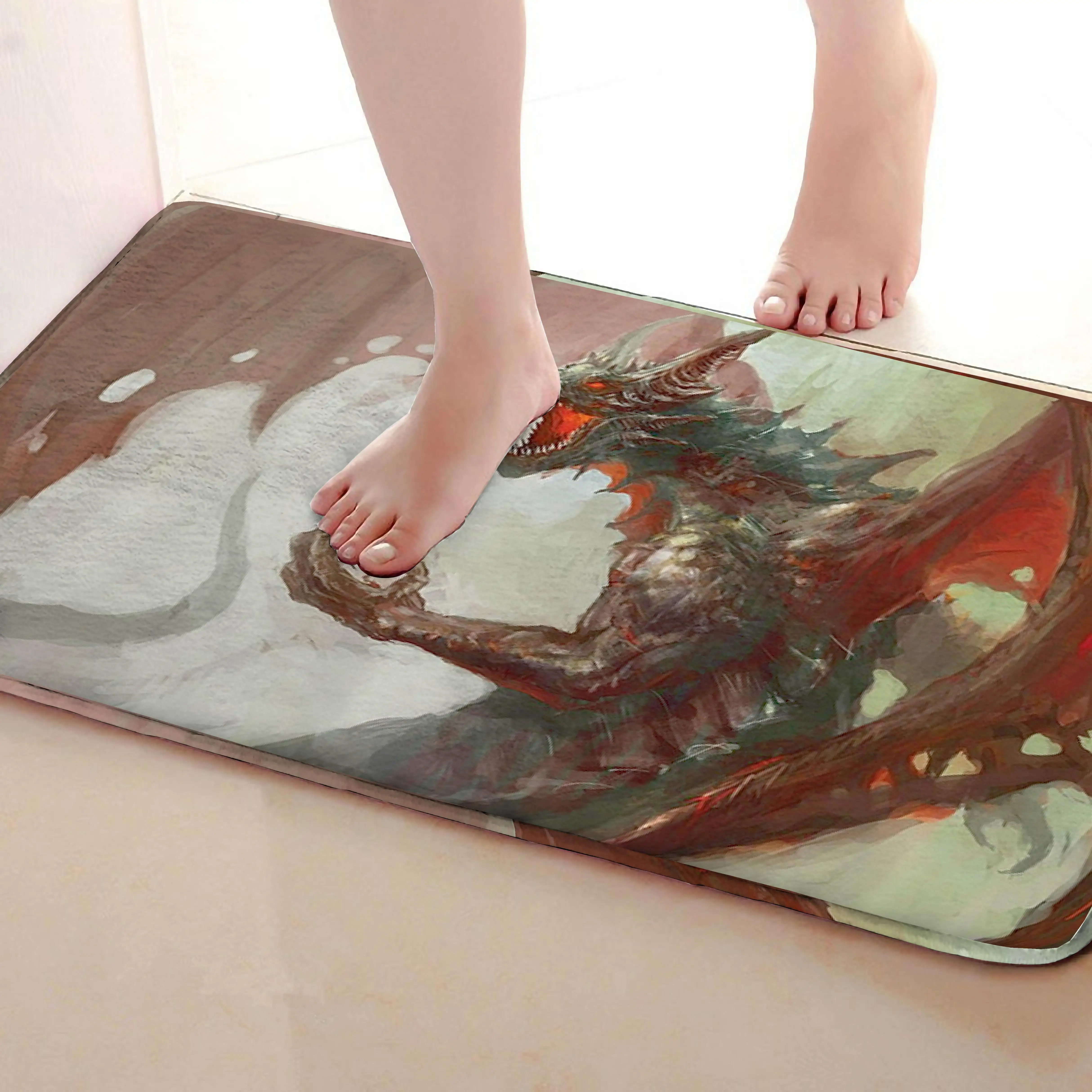 Коврик для ванной комнаты в стиле монстра, смешной Противоскользящий коврик для ванной, аксессуары для душевой занавески, соответствующие вашей душевой занавеске