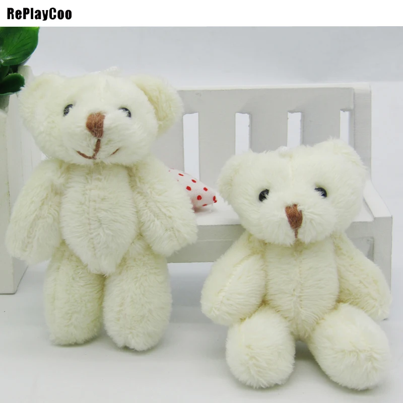 100PCS/LOT Kawaii Small Joint Teddy Bears Stuffed Plush 6CM Toy Teddy-Bear Mini Bear Ted Bears Plush Toys Wedding Gifts 0101