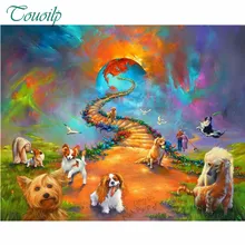 Кубок мира алмазная живопись на заказ полный Квадратный кот собака небеса Радуга мост, вышивка бисером Алмазная мозаика икона eigen foto