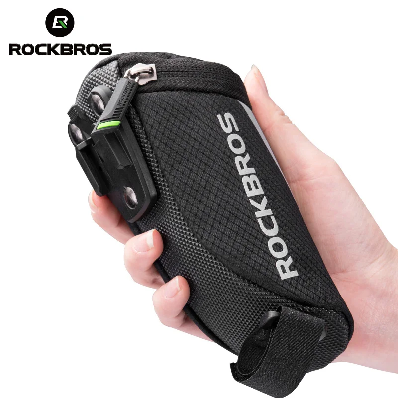 

ROCKBROS Nylon Cycling Bike Bicycle Bag Rear Bike Saddle Bag Portable Reflective Tail Seatpost Package MTB Bike Accessories