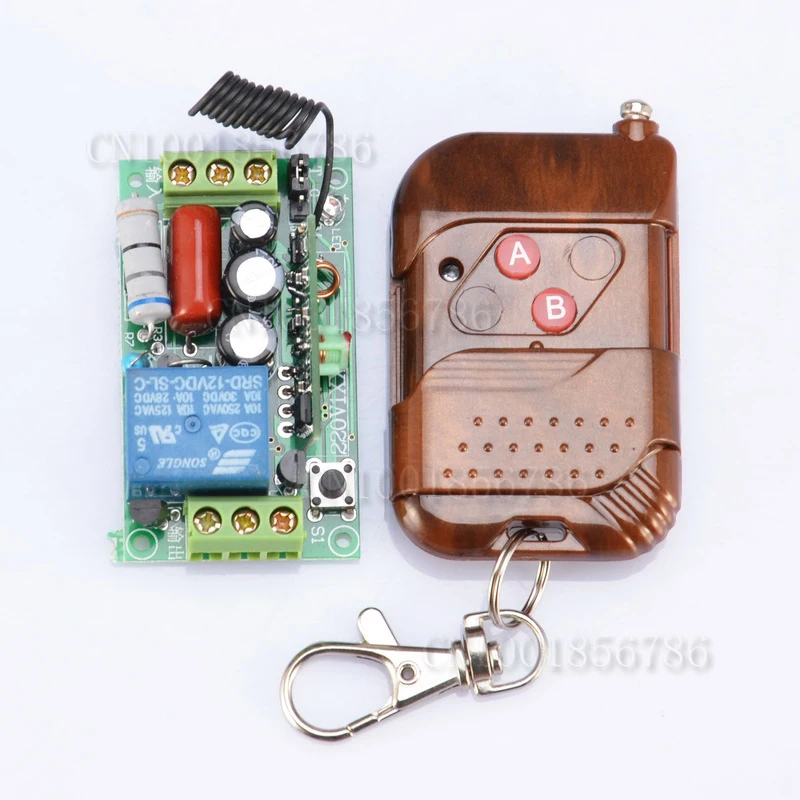 

220V 1CH 10A RF Wireless Remote Switch Receiver&Transmitter For Light Lamp LED SMD ON OFF With Cover Prevent The Pressing