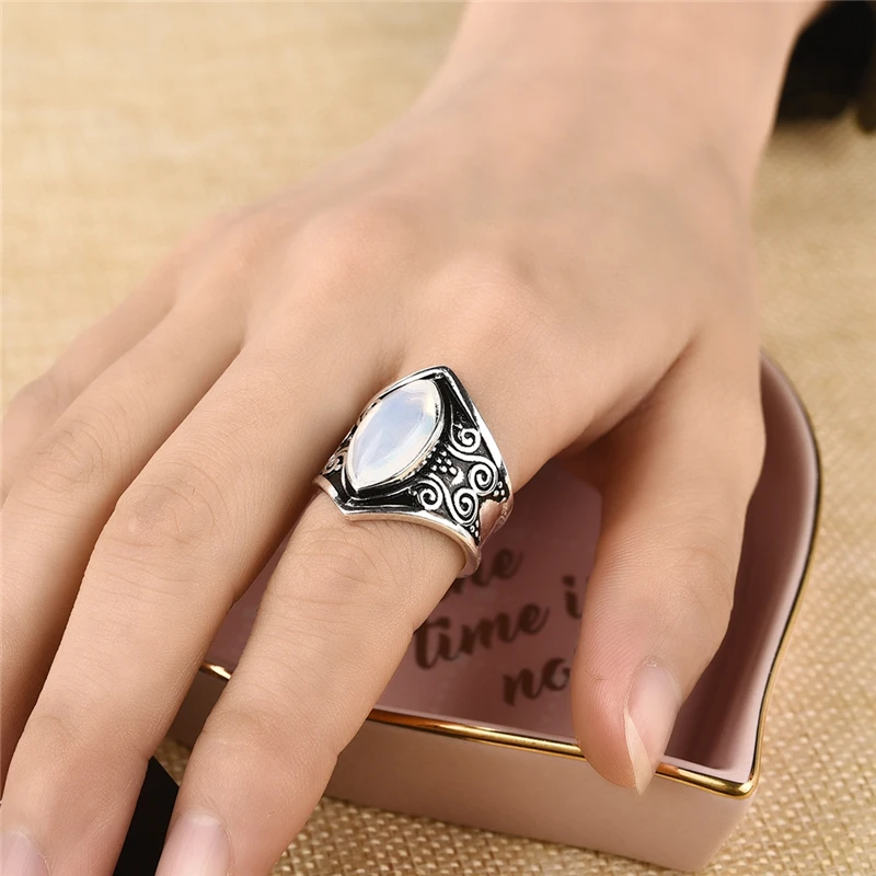 Vintage Silver Big Stone Ring 3