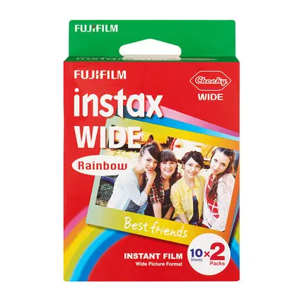 Оригинальные Fuji фильм широкий Радуга бумаги Fuji Instax 210 широкий 5 дюймов Радуга бумаги специальные фотобумаге 20 шт