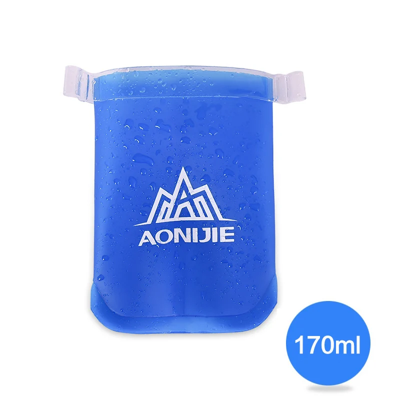 AONIJIE ТПУ сумка для воды складная мягкая фляжка для спорта на открытом воздухе Кемпинг Альпинизм напиток сумки для воды бутылки для мочевого пузыря 170 мл/250 мл/500 мл - Цвет: 170ML