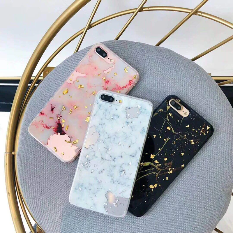 Soft TPU Cover Case Luxury Gold Marble Phone Cases For iPhone X XS Max XR