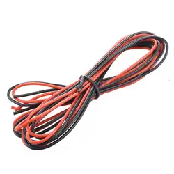 Одежда высшего качества 2x3 м 16 Калибр AWG Силиконовые резиновая проволока кабель красные, черные гибкие